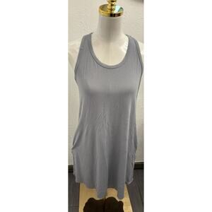 Kate Quinn Women's Sleeveless Tank Dress Gray Size Large Bamboo Racerback
